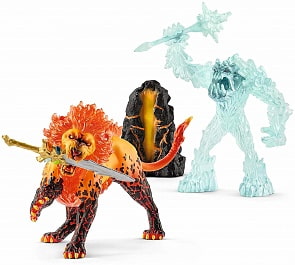 Игровой набор Eldrador Schleich — Ледяной монстр против Огненного льва, 42455