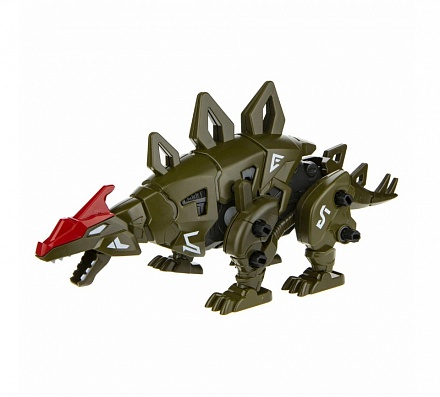 Сборная модель RoboLife - Робо-стегозавр, зеленый, 49 деталей 