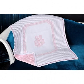 Плед-покрывало вязанный UPS PUPS Жилетка, 85*100 (акрил, розовый)