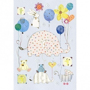 Открытка – Слоненок, голубой (Turnowsky, MO5629Bk)