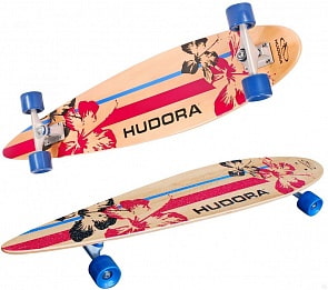 Longboard Abec 7, бежевый с узором (Hudora, 12802/01)