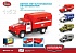 Инерционный металлический грузовик - Пожарный, масштаб 1:52  - миниатюра №1