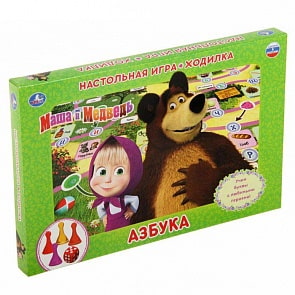 Настольная игра-ходилка Маша и Медведь – Азбука (Умка, 4690590112052sim)