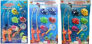 Набор для рыбалки из серии Помогаю папе - Большой Улов, с 2-мя удочками и 9 рыбами (ABtoys, PT-00411(PT-00029))