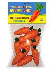 Игрушка деревянная из серии Учимся считать – Морковь (Рыжий Кот, ИД-5923)