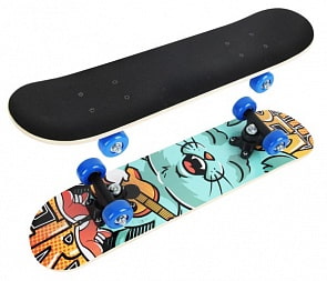 Скейтборд - Funny cat 60 х 15 см, ПВХ колеса (602-3108-3)