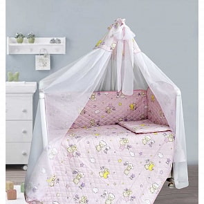 Бампер в кроватку - Универсальный, розовый (Bombus, BOM_4016)