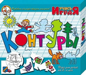 Игра настольная. Учимся: Контуры (ДЕСЯТОЕ КОРОЛЕВСТВО, 00048ДК)