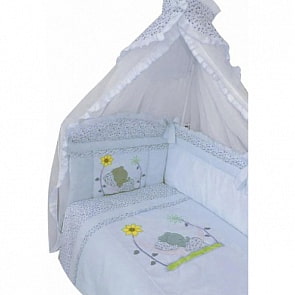 Комплект в кроватку – Сладкий сон, 7 предметов, голубой (Золотой Гусь, 1092-z)