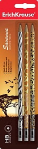 Чернографитные карандаши Savanna с ластиком, 3 шт. (Erich Krause, 32864)