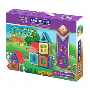 Конструктор магнитный – Кукольный дом, 35 элементов (Магникон, МК-35)