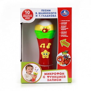 Микрофон с функцией записи, песни В. Шаинского и Г. Гладкова (Умка, WD3686-Rsim)