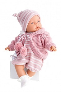 Кукла Бимбо  в розовом, плачущая, 37 см (Antonio Juans Munecas,1449P)