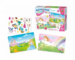 Игра на магнитах - Принцессы и пони, с магнитным полем (Русский Стиль, 05415)