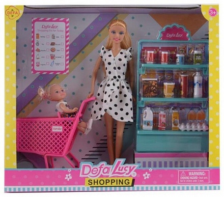 Игровой набор – Супермаркет, 2 куклы, 16 предметов 