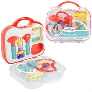 Медицинский набор в чемоданчике - Скорая помощь, 9 предметов, изумруд, свет и звук (Mary Poppins, 453148)