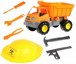 Самосвал c каской и инструментами (Zebratoys, 15-10688)