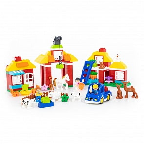 Конструктор Макси - Веселая ферма, 156 элементов (Полесье, П-77592)