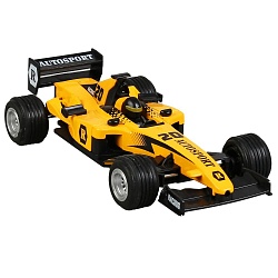 Машина - Суперкар F1, длина 17 см, инерционный механизм, цвет желтый (Технопарк, F1-17RE-S) - миниатюра