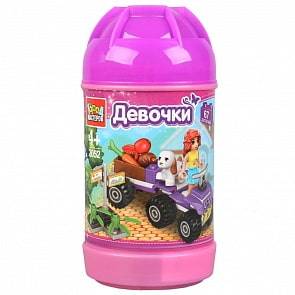 Конструктор - Девочка с питомцем, 67 деталей в банке (Город мастеров, 2052-LL)