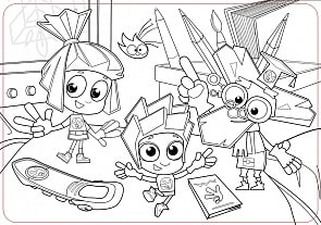 Коврик-раскраска маленький из серии Фиксики, размер 48 х 33,5 см. (ЯиГрушка, 12039ЯиГ)