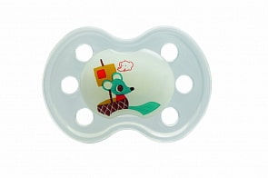 Ортодонтическая силиконовая пустышка, светится в темноте (Bebe Confort, 30000997)