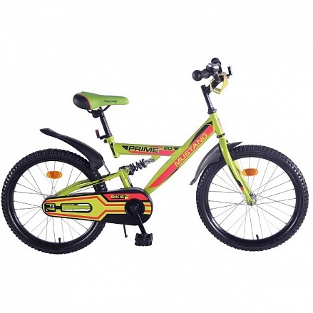 Велосипед подростковый салатово/красный 20' prime, mr1-тип, задний ножной тормоз, звонок 