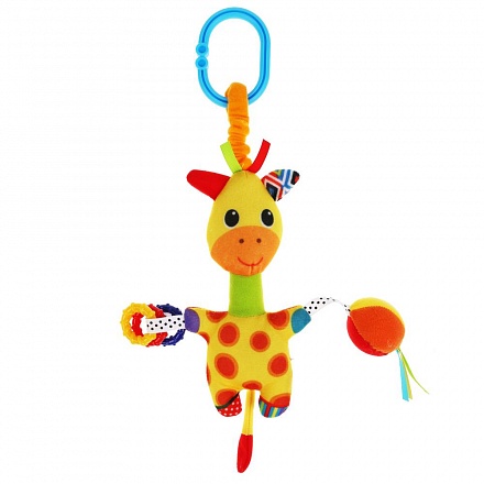 Текстильная игрушка подвеска с погремушками - Чудесный жирафик 