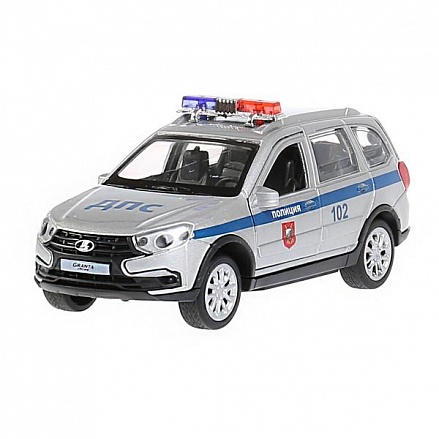 Модель Полиция Lada Granta Cross 2019 12 см двери и багажник открываются металлическая 