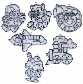 Витражи-мини - Белка, солнышко, кукла, поезд, мороженое, ракета (Amos, 23862)