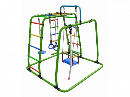 Детский спортивный комплекс Игрунок Т Плюс, цвет - салатовый/радуга 