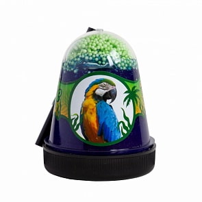 Slime – Jungle с зелеными пенопластовыми шариками – Попугай, 130 г (Волшебный мир, S300-24) 