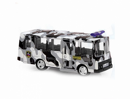 Инерционный металлический автобус ОМОН, 15,5 x 7,6 x 6 см., 1:61 