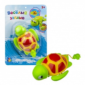 Заводная черепашка для игр в воде и на суше (1Toy, Т16830)