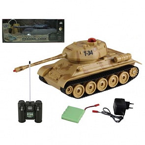 Танк Т-34 на радиоуправлении, свет и звук (Yako Toys, 6107-1 / R6107-1)