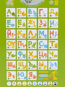 Развивающий плакат - Пластилиновая азбука, 7 режимов обучения по уникальной методике (Жирафики, 682004)