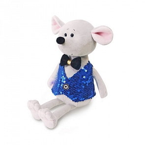 Мышонок Стасик в синей жилетке, 21 см (MaxiToys, MT-MRT021920-21)