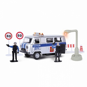Машина металлическая инерционная -  Уаз - Милиция/полиция - Дежурная часть, со световыми и звуковыми эффектами (Технопарк, CT-1232-TL(WB)sim)