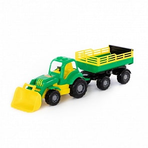 Трактор Силач, с прицепом №2 и ковшом (Полесье, 45034) (ассортимент)