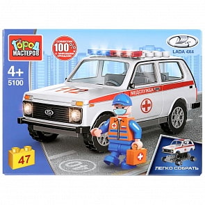 Конструктор Lada 4x4 Скорая помощь (Город мастеров, 5100-CY)