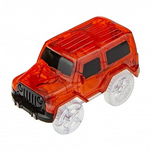 Гибкий трек - Красный внедорожник с 3 лампочками (1toy, Т16666КРАСН)