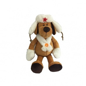 Собака в белой ушанке, 16 см (Teddy, YSL18698)