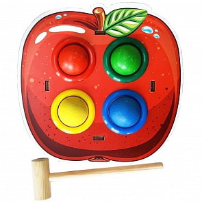 Стучалка цветная - Яблоко, 4 отверстия (Сибирский Сувенир, 115307)