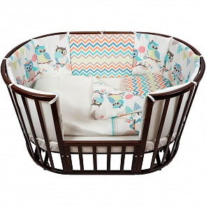 Комплект для кроватки Nuovita - Gufi, 6 предметов, цвет turchese / бирюзовый (Nuovita, 6081/3_40_258)