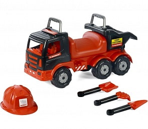 Автомобиль-каталка Mammoet с каской, совком №23, граблями №23, лопатой №23 (Полесье, 57082)