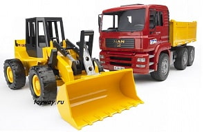Самосвал Bruder MAN с бульдозером (Bruder, 02-752)