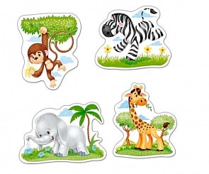 Пазлы Castorland – Африканские животные, 3/4/6/9 элементов (Castorland, B-005017)