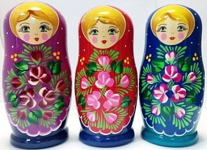 Матрешка 5 в 1 средняя с дизайном Цветы, Эскиз 20, Цветочная композиция (Матрешка, М05140320)