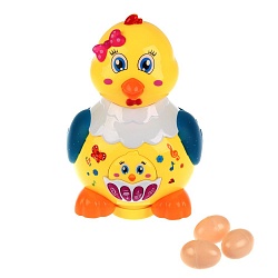 Развивающая игрушка - Курица-несушка, 14 веселых потешек, 10 песен, 2 сказки, подвижные элементы (Умка, 1707B043-R) - миниатюра