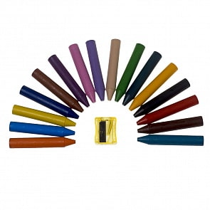 Мелки восковые круглые, 16 цветов с точилкой (Jovi, 980/16)